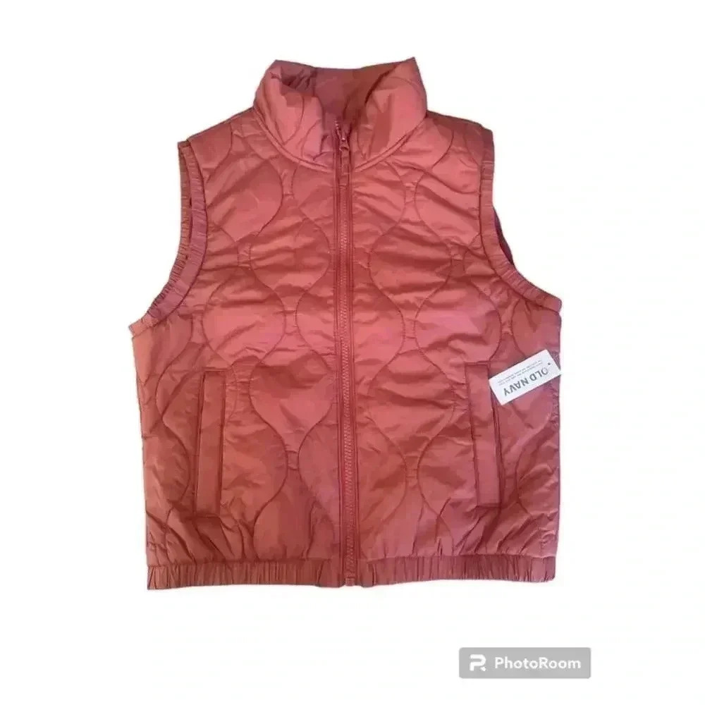 NWT Old Navy Girl’s Cropped Quilted Vest Size 14-16 XL Rustic Color
